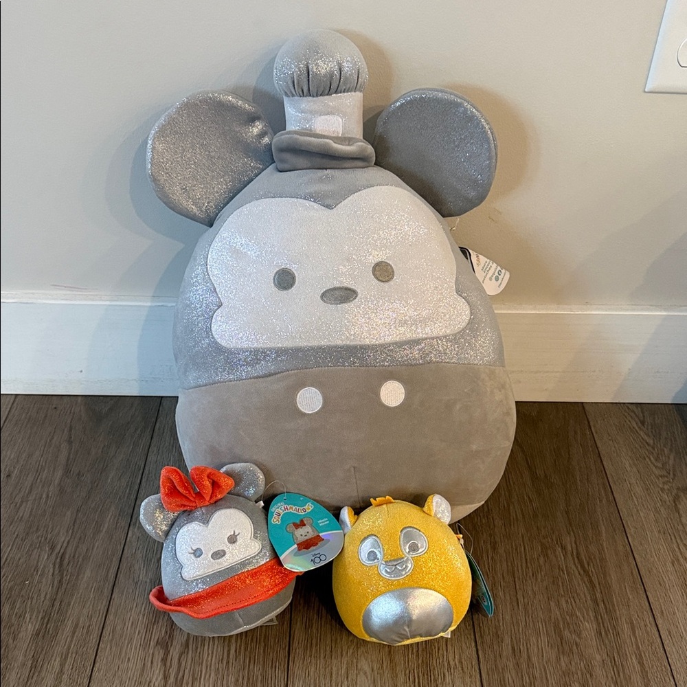 Disney 100 squishmallows Steamboat Mickey, Minnie Mouse, and Simba NWT